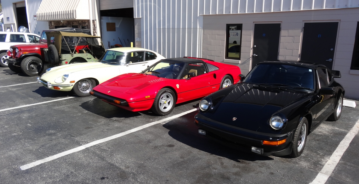 Classic Jaguar, Ferrari, and Porsche — export inventory